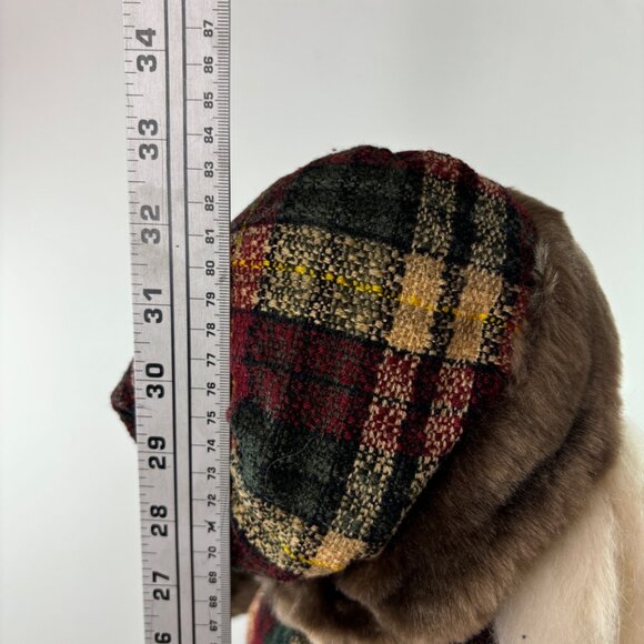 Vintage  Dan Dee Santa Claus 33" Doll In Plaid Coat With Teddy & Festive Accents - Picture 9 of 13